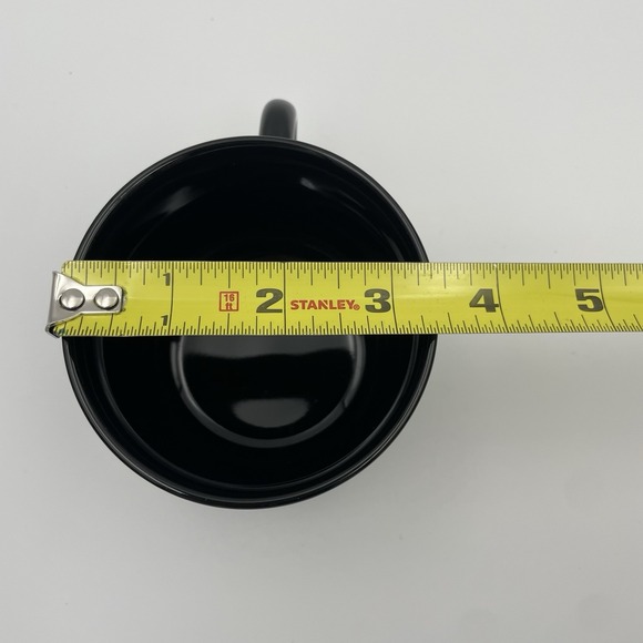 Vintage Newcor Stoneware 8oz Glossy Black Coffee/Tea Mugs Set Of 2, Thailand - Picture 9 of 13